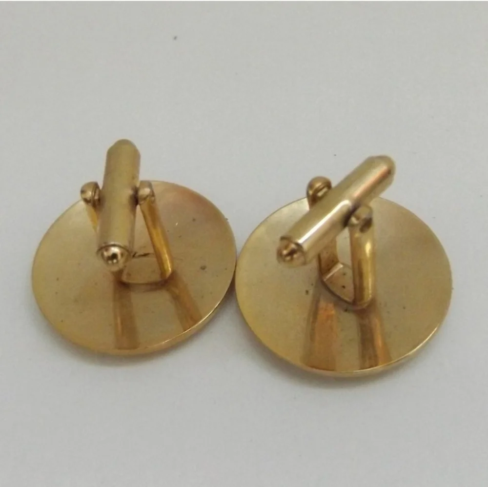 Vintage Signed Alice Swirl Design Gold Tone Monogram Cufflinks
